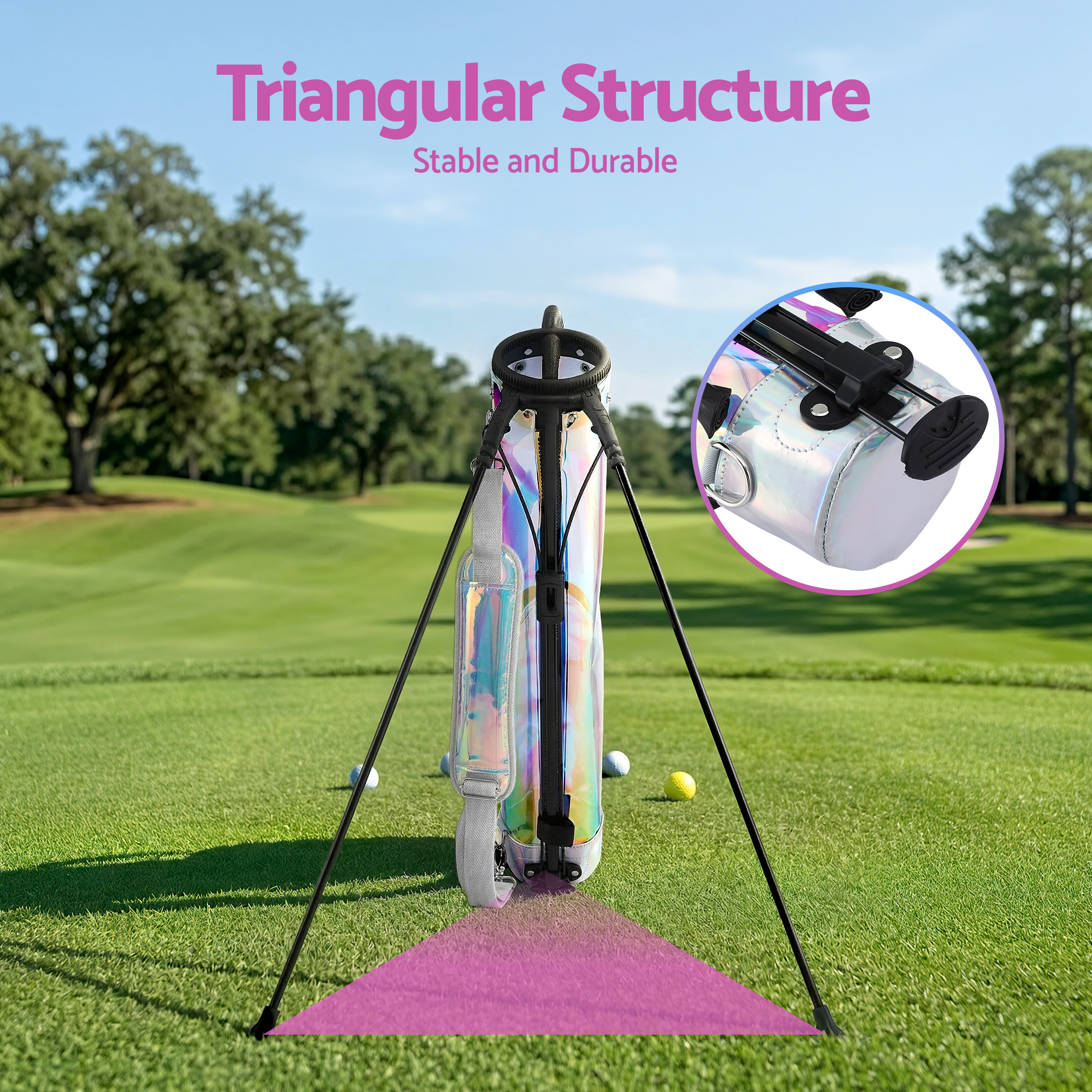 Everfit Golf Stand Bag Lightweight Sunday Pitch And Putt Bag Holographic โ image 5