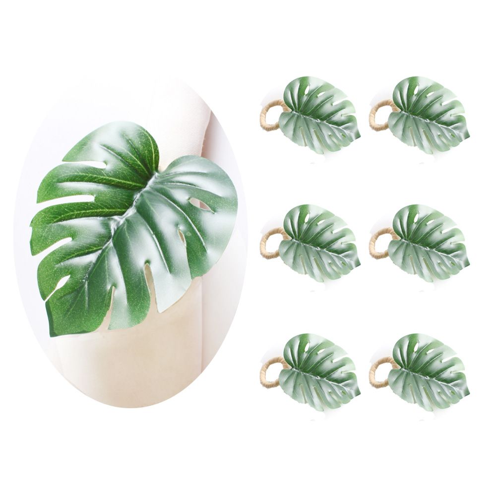 Set 12 Green Leaf Napkin Rings | Napkin Ring Holders for Formal/Casual, Dining Table Decor… (Pack of 12)