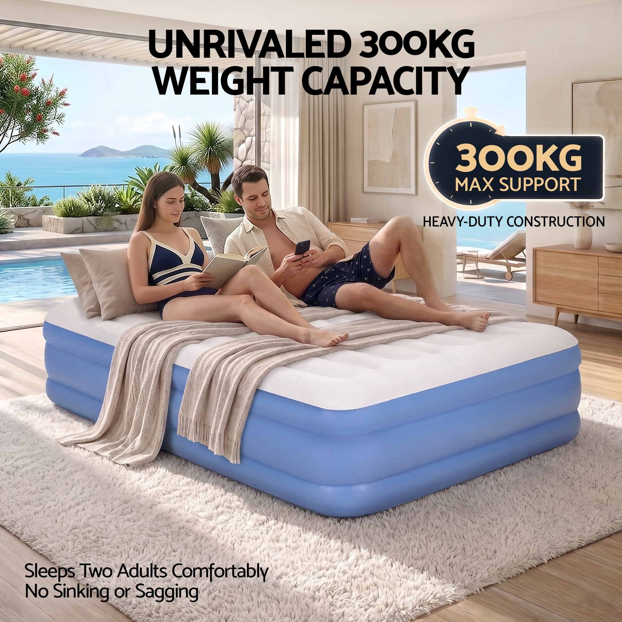 Weisshorn Queen Air Mattress with Rechargeable Cordless Pump 46cm — image 6