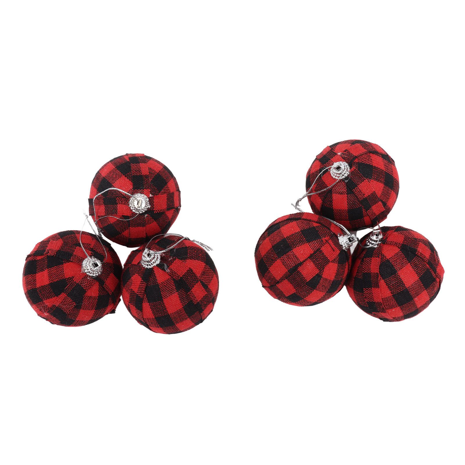 6Pcs 70mm 2.76 Inch Christmas Ornaments Balls Christmas Tree Decoration Balls New Year's Decor Red and Black Check โ image 3