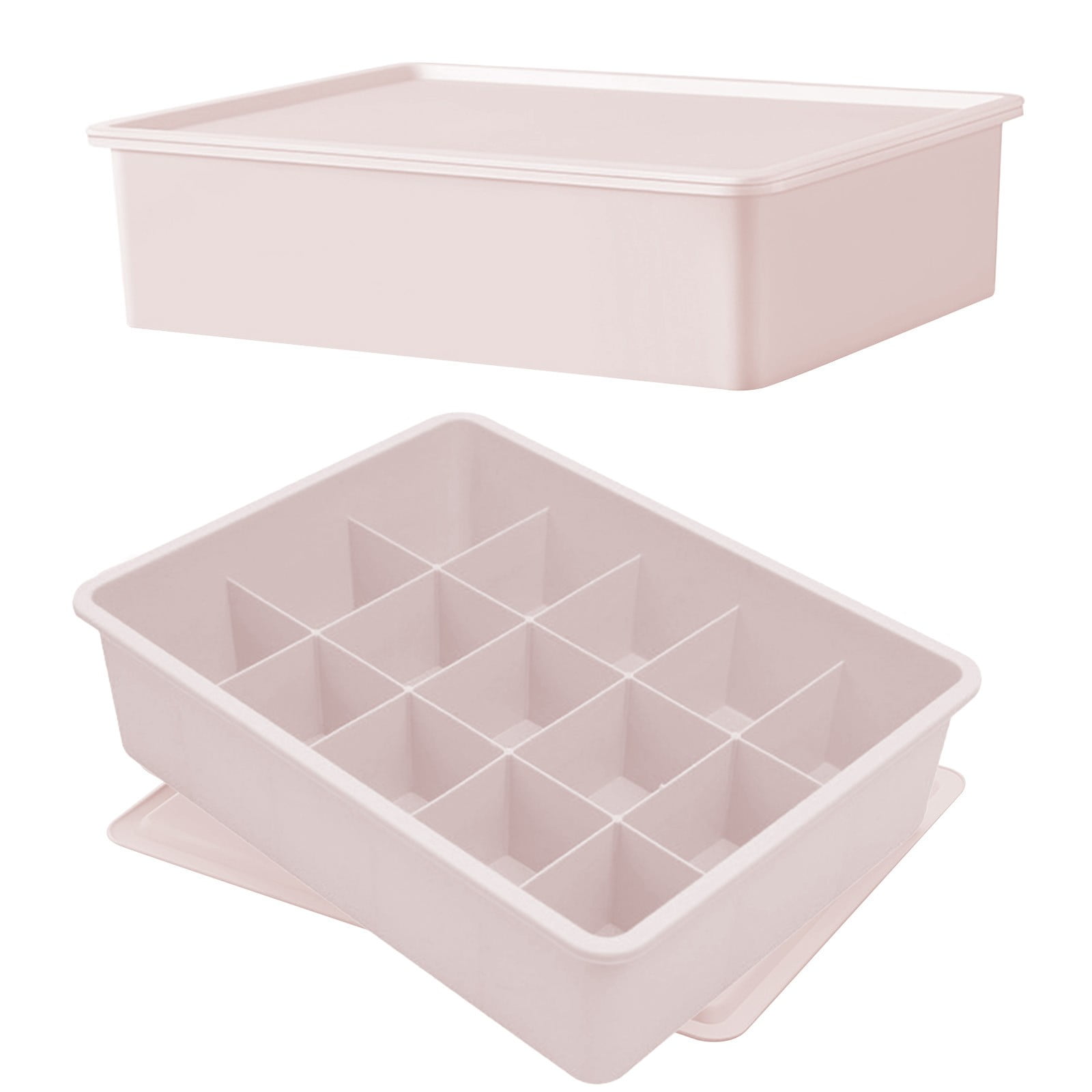 Sock Underwear Drawer Organzier Divider, 15 Compartments Removable Divided Plastic Storage Bin with Lid, Storage Organizer Sock Holders Organizers for Scarves — image 4