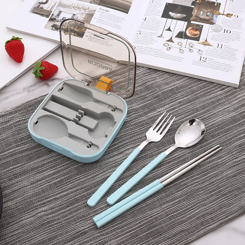 2 Sets Green Portable Stainless Steel Cutlery Set - Reusable Utensils (2 Fork, 2 Spoon, 2 pairs of Chopsticks) with Compact Travel Case โ image 4