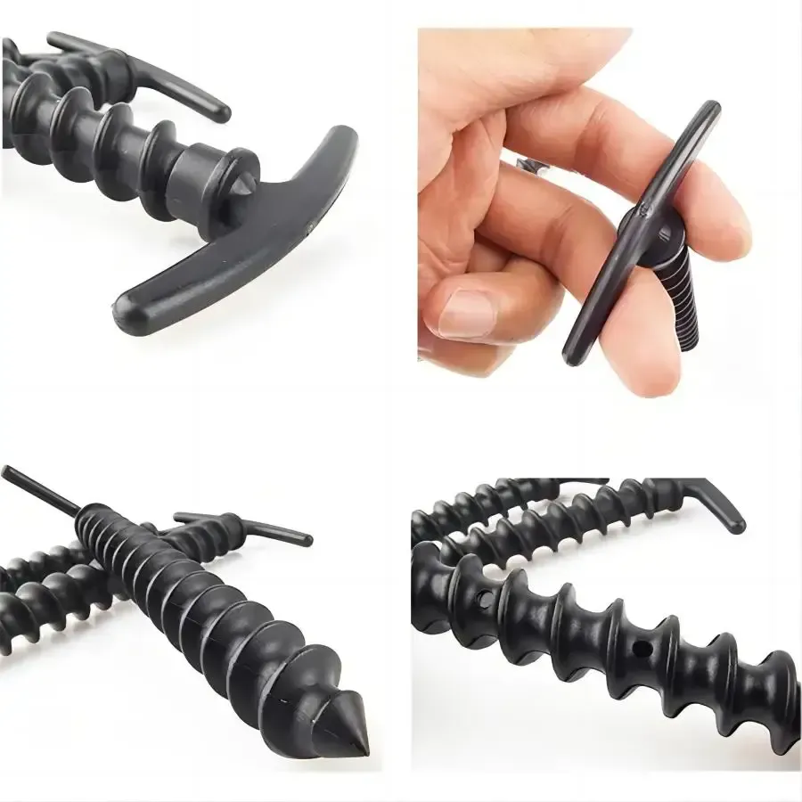 Outdoor Camping Screw Stakes For Camping Hiking Tent 10pcs - 10 Pcs Blacks โ image 5