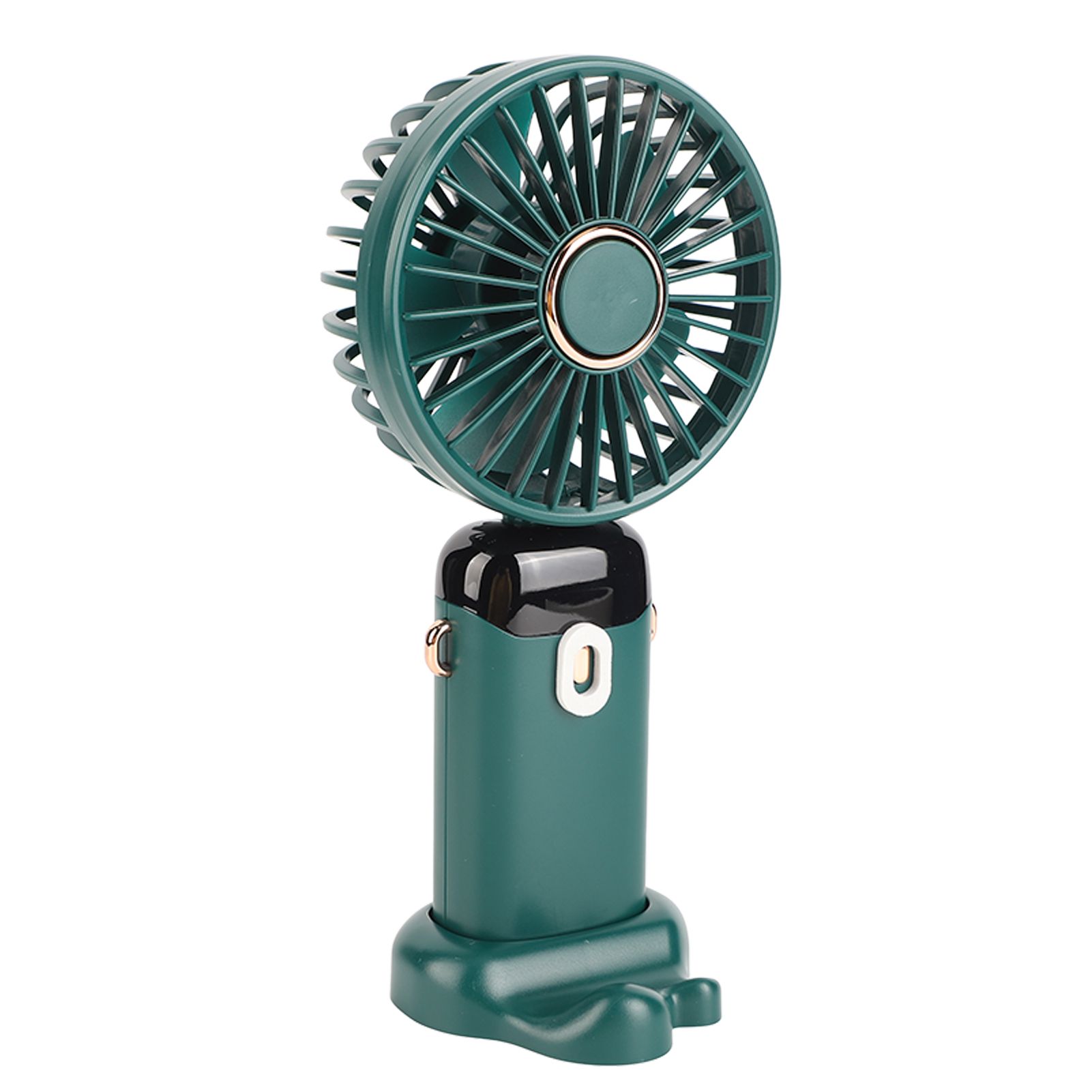 Mini Handheld Fan ABS Portable Digital Display USB Charging Foldable Neck Hanging Fan with Lanyard for Office Outdoor Green — image 6