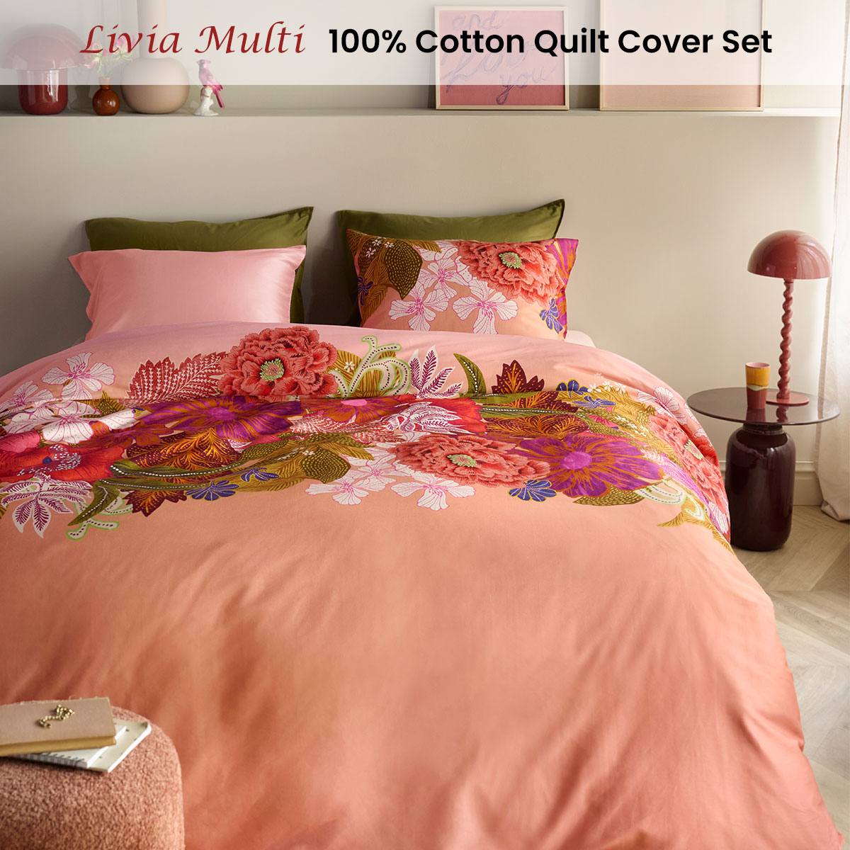 Oilily Livia Multi Cotton Floral Quilt Cover Set Queen — image 2