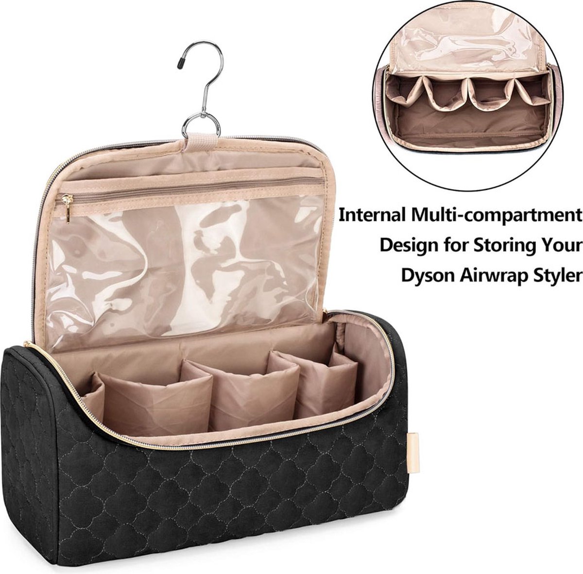 Travel Case Suitable for Dyson Hair Dryer - Hair Styler Storage Pouch - Straightener Attachment Travel Bag - With Compartments for Dyson Accessories - Hair — image 3