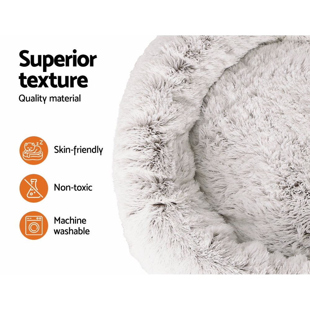 i.Pet Pet Bed Dog Cat 110cm Calming Extra Large Soft Plush White Brown โ image 4
