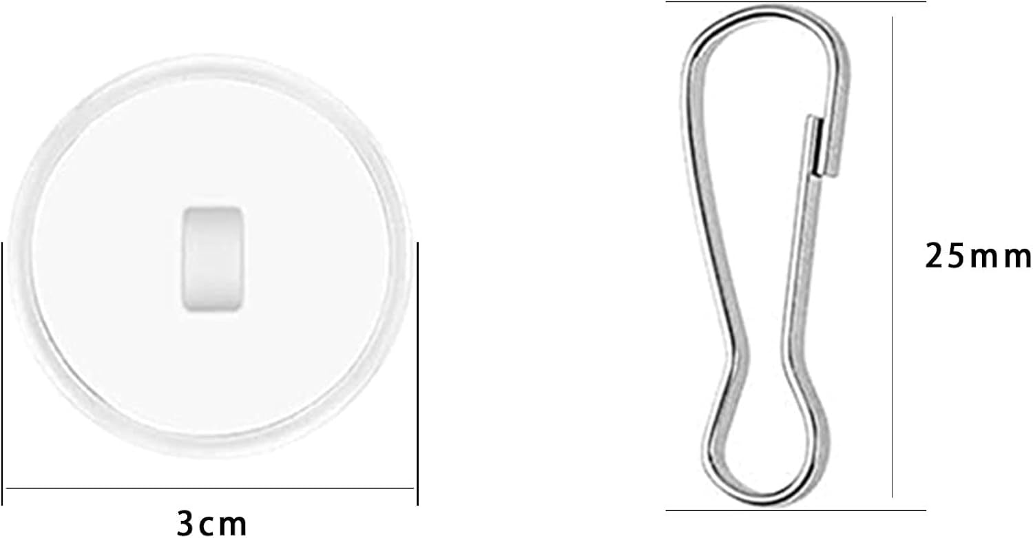 30 Pieces Clear Self-Adhesive Ceiling Hooks, No-Drill Ceiling Hooks, Sticky Hooks with Flagpole Clips for Bedroom, Bathroom, Kitchen, Bedroom Wall, Carnival — image 2