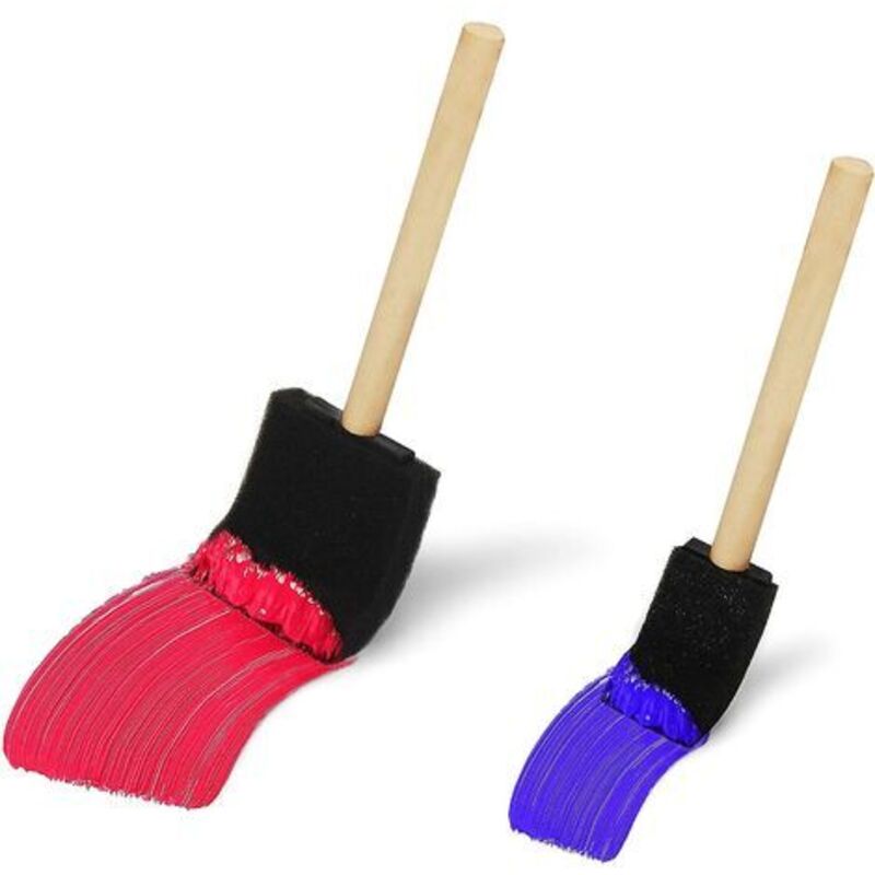 Foam Brushes (20 Pack) - Two Sizes - Sponge Brushes With Wooden Handle - Paint Stamp Brushes For Acrylic, Oil, Varnish — image 3