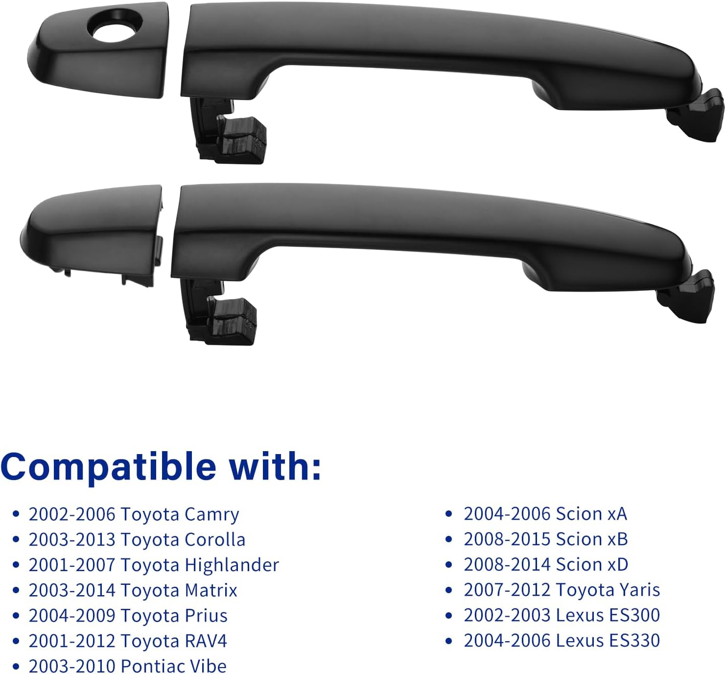 4Pcs Exterior Door Handles for Toyota Camry 2002-2006, Corolla Matrix 2003-2013, RAV4 2001-2012, Prius 04-09, Pontiac Vibe 2003-2010, Front & Rear Driver & — image 5