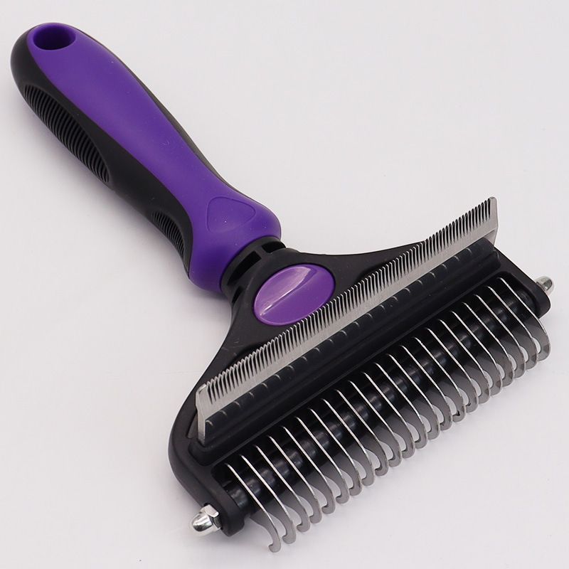 Pet Hair Remover Brush Double-Sided Pet Brush Pet Grooming Tool Dog Brush Cat - Royal Blue - Size Small size -fine teeth 67 — image 6