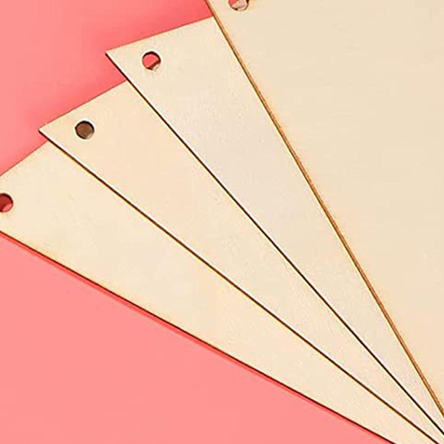 Hanging Wood Sign with Rope, Triangle Shape Wooden Label 4.7"x4" Blank Wooden Crafts for DIY Projects, Christmas, Pack of 20 — image 5