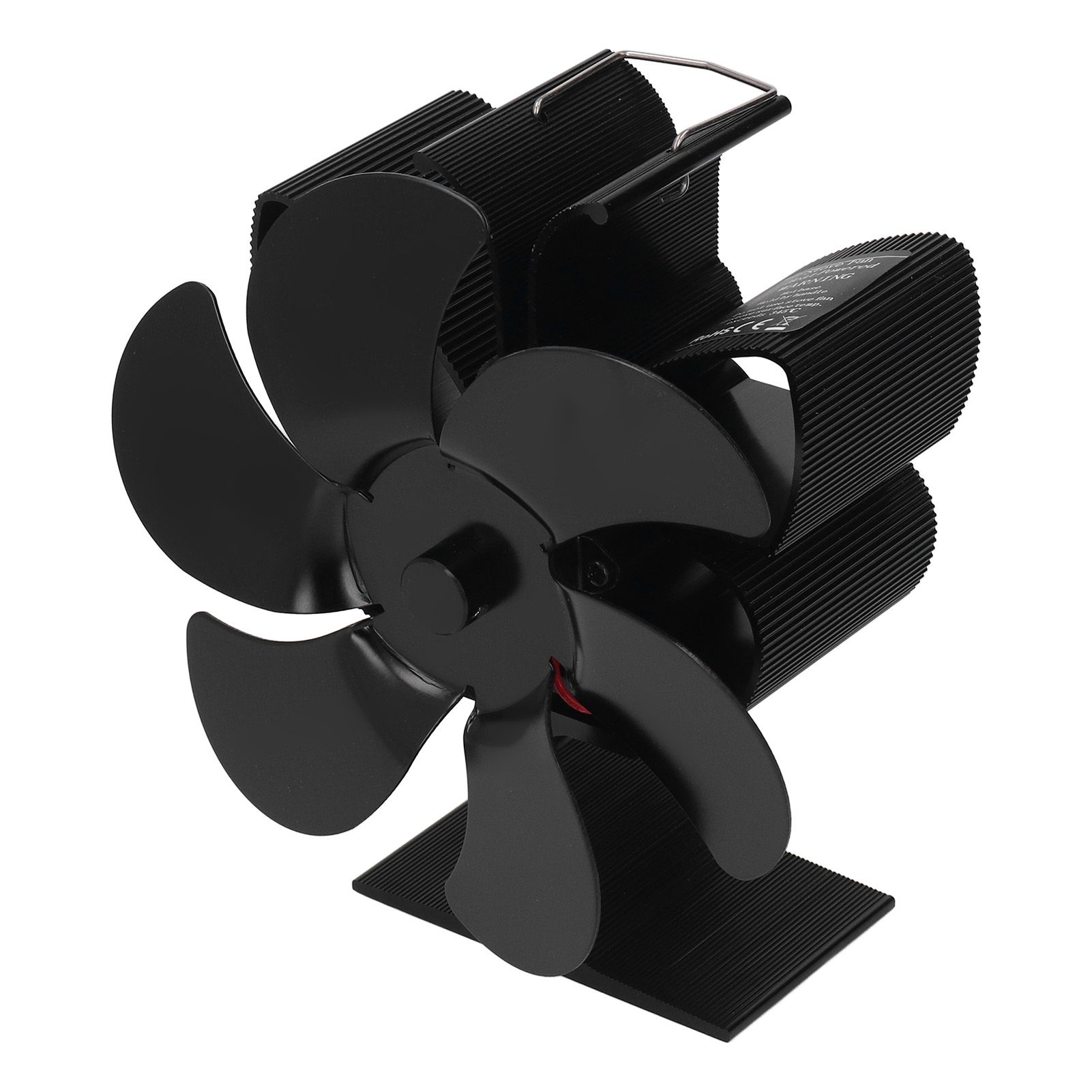 6 Blade Stove Fan Self Starting High Temperature Resistance and Energy Efficiency Heat Powered Fan for Home Black Diameter 152mm — image 5