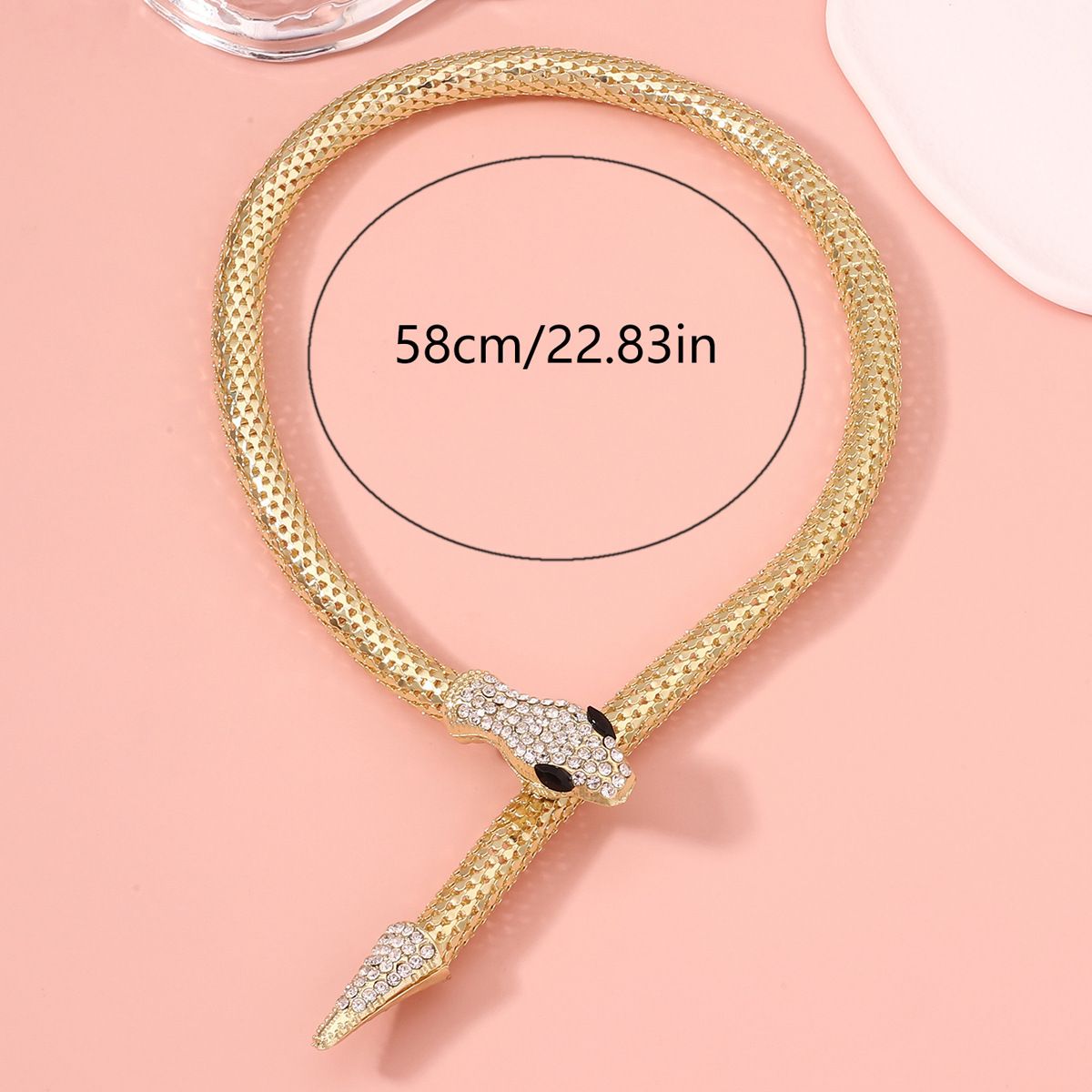 Fashion Femme Jewelry Full Rhinestone Accessories gold Crystal Snake long Pendant Necklace. (Gold)-Snake Necklace Bracelet Retro โ image 3