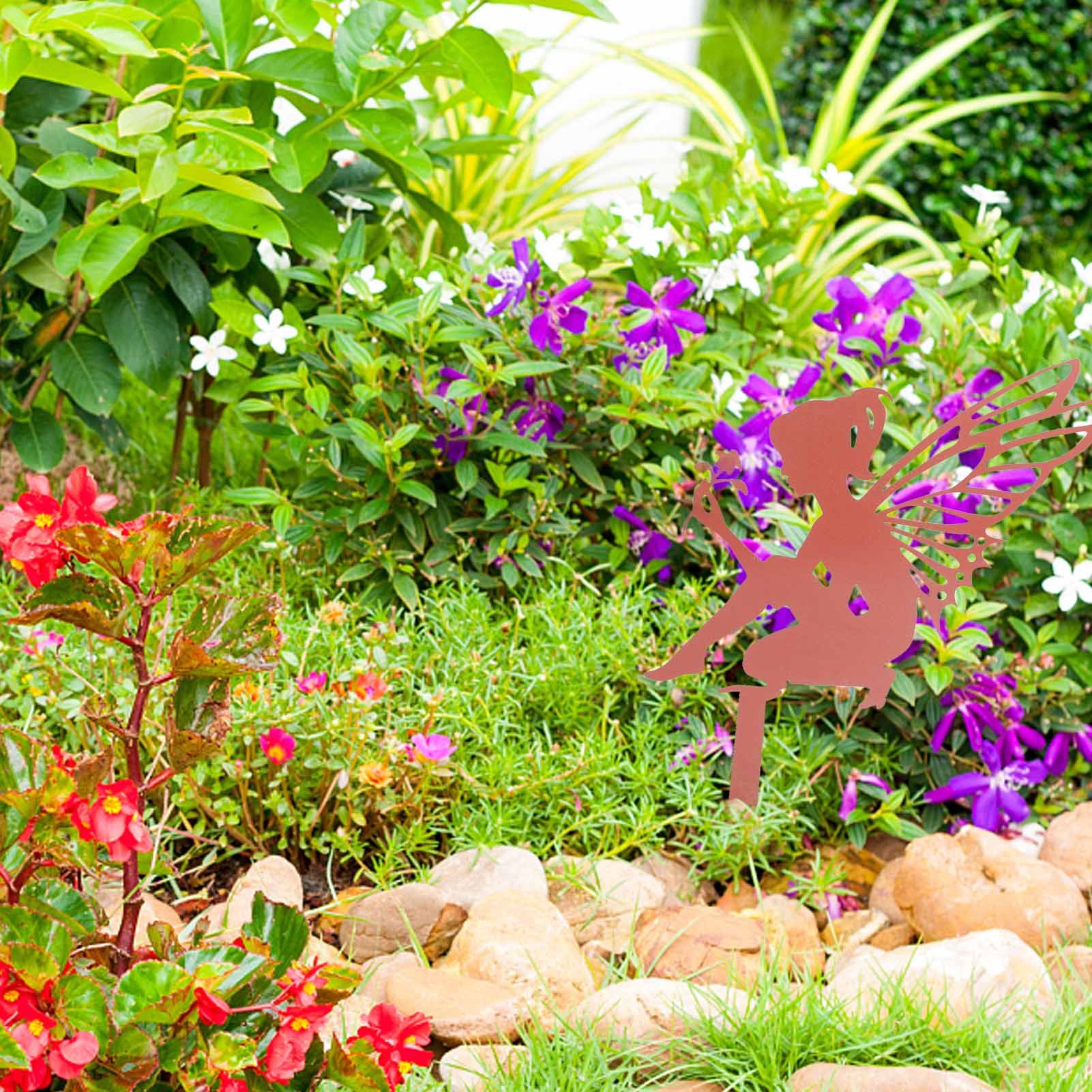 Decorative Garden Stakes Fairy Silhouette Metal Yard Stakes Arts Outdoor Garden Decor Spring Decor — image 6