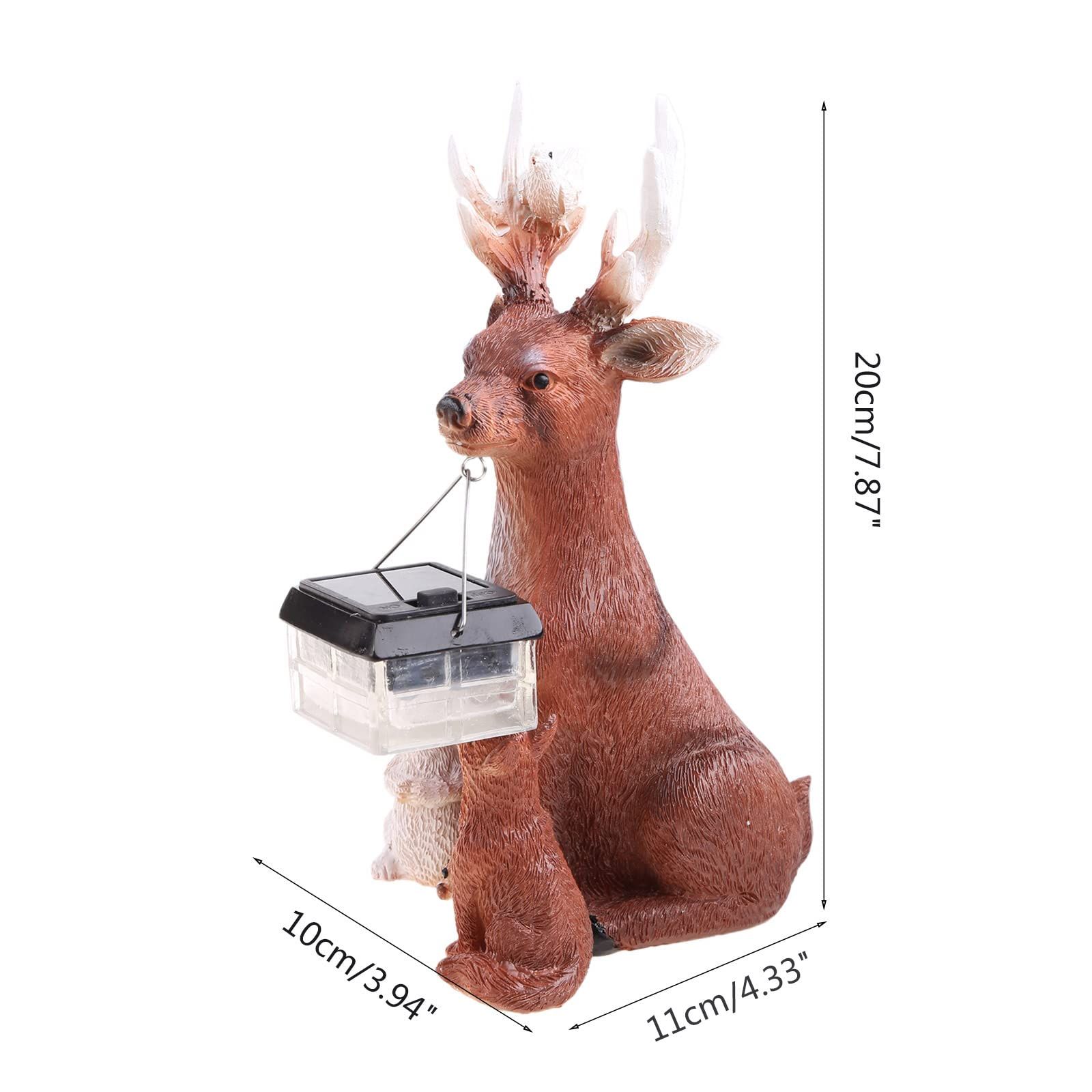 Deer Statue Solar Light Hand Painted Sculpture Animal Figures For Outdoor Decoration For Home Garden Courtyard Decor deer — image 2