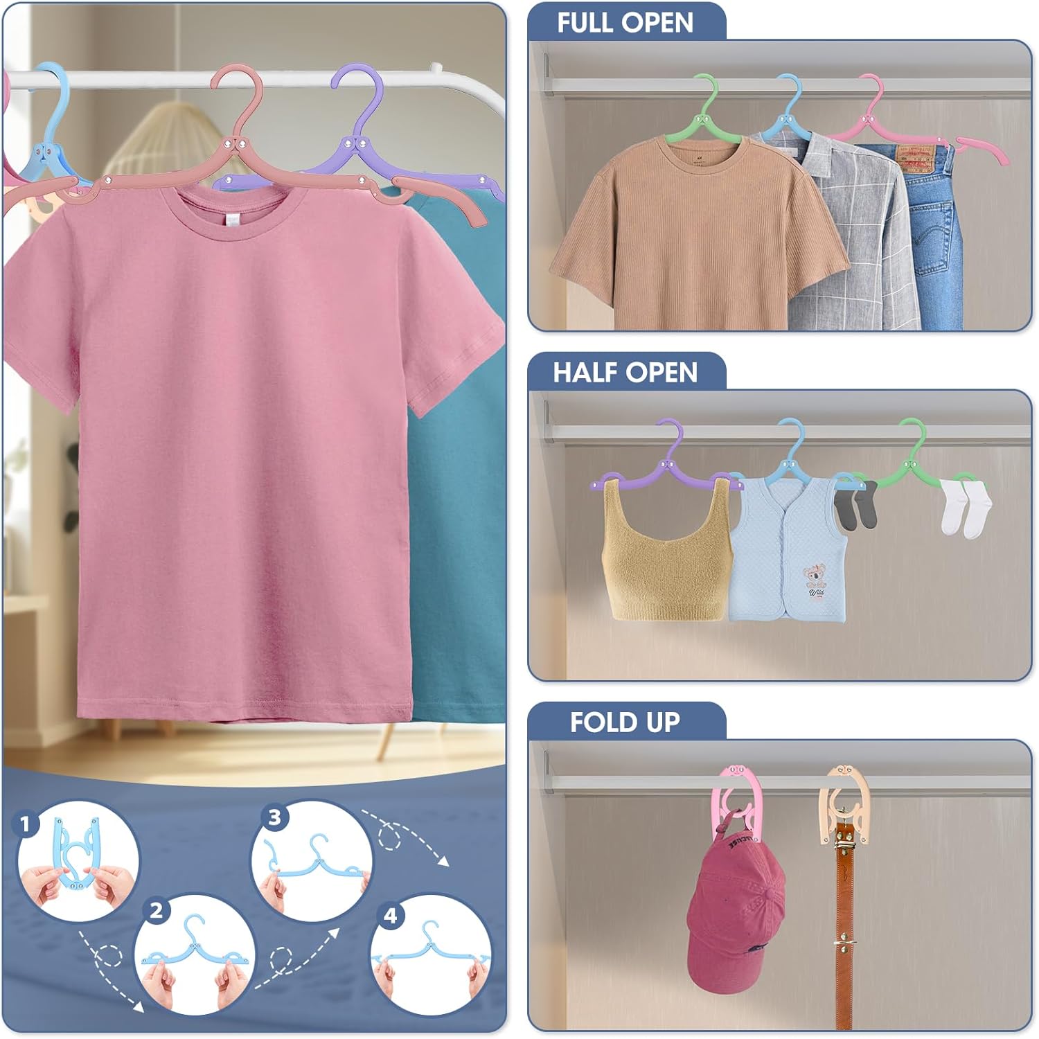 15Pcs Black and 36Pcs Multi Travel Hangers Portable Foldable,Plastic Cruise Ship Essentials Travel Accessories Folding Clothes Hangers Clothes Drying Rack for — image 6