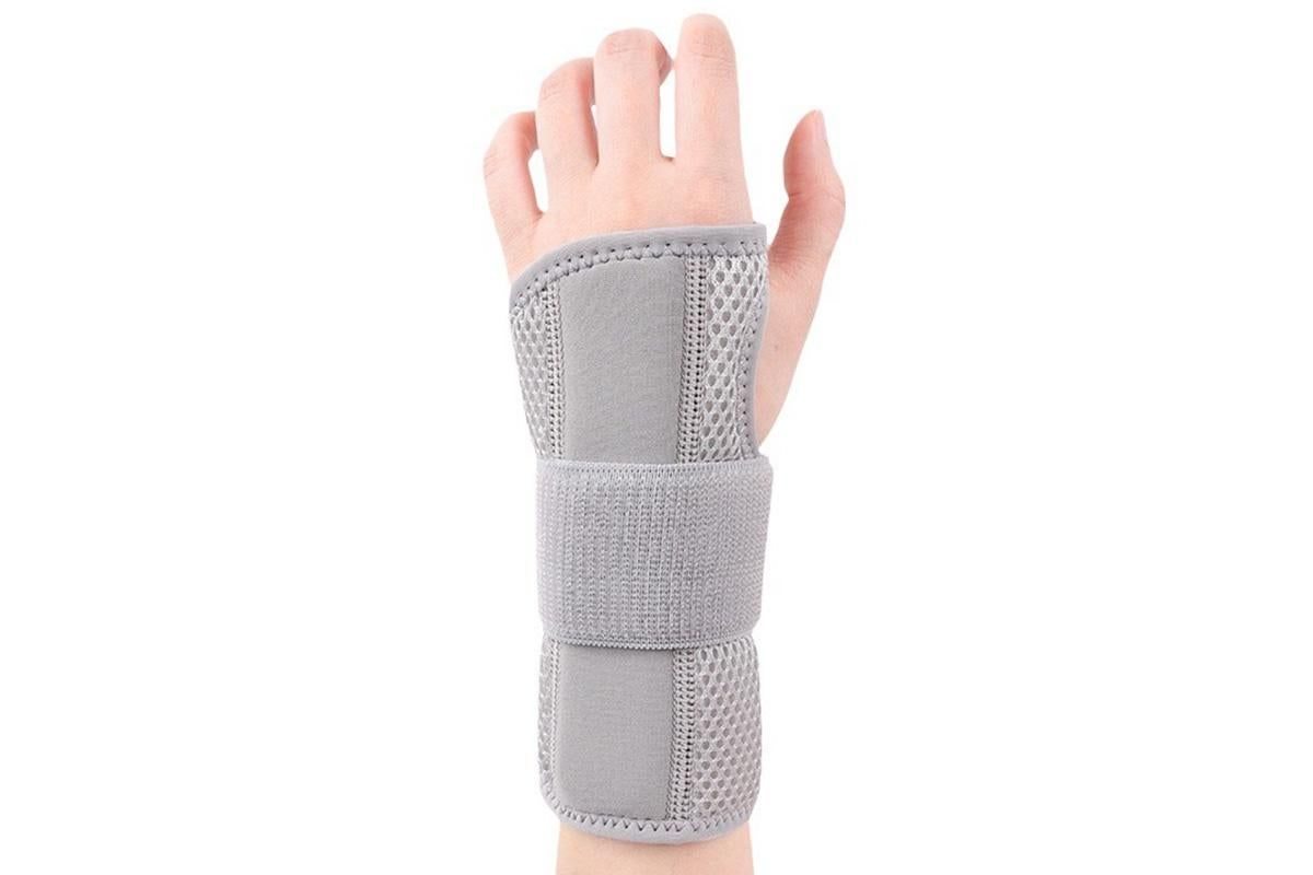 Adjustable Wrist Brace with Removable Steel Splint for Carpal Tunnel Support - Grey & Right & L