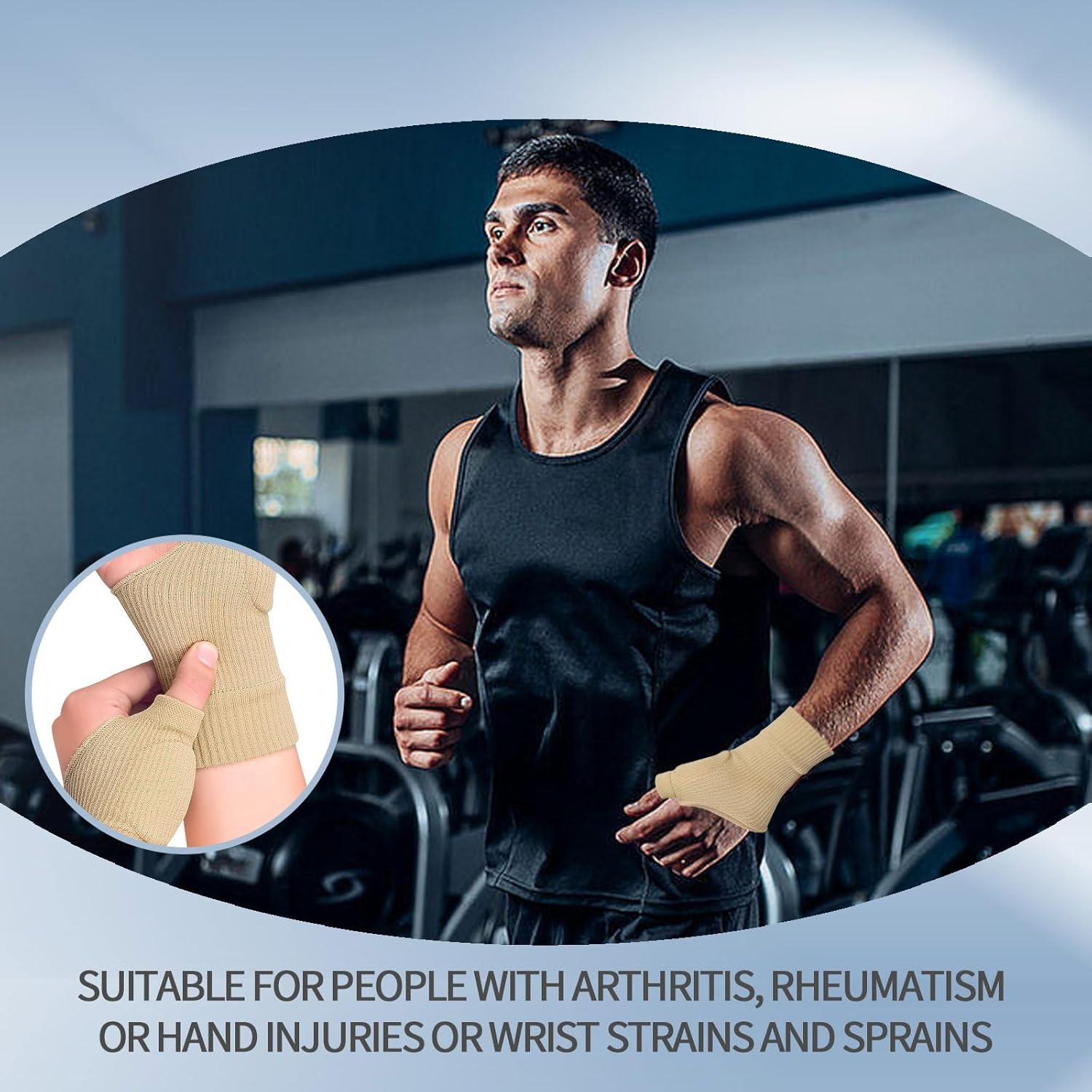 Thumb Brace - 2 Pairs Therapy Gloves Gel Hand Wrist Support Brace Arthritis Compression for Thumb Arthritis, Sport Pain Relief Tendonitis for Men and Women — image 6