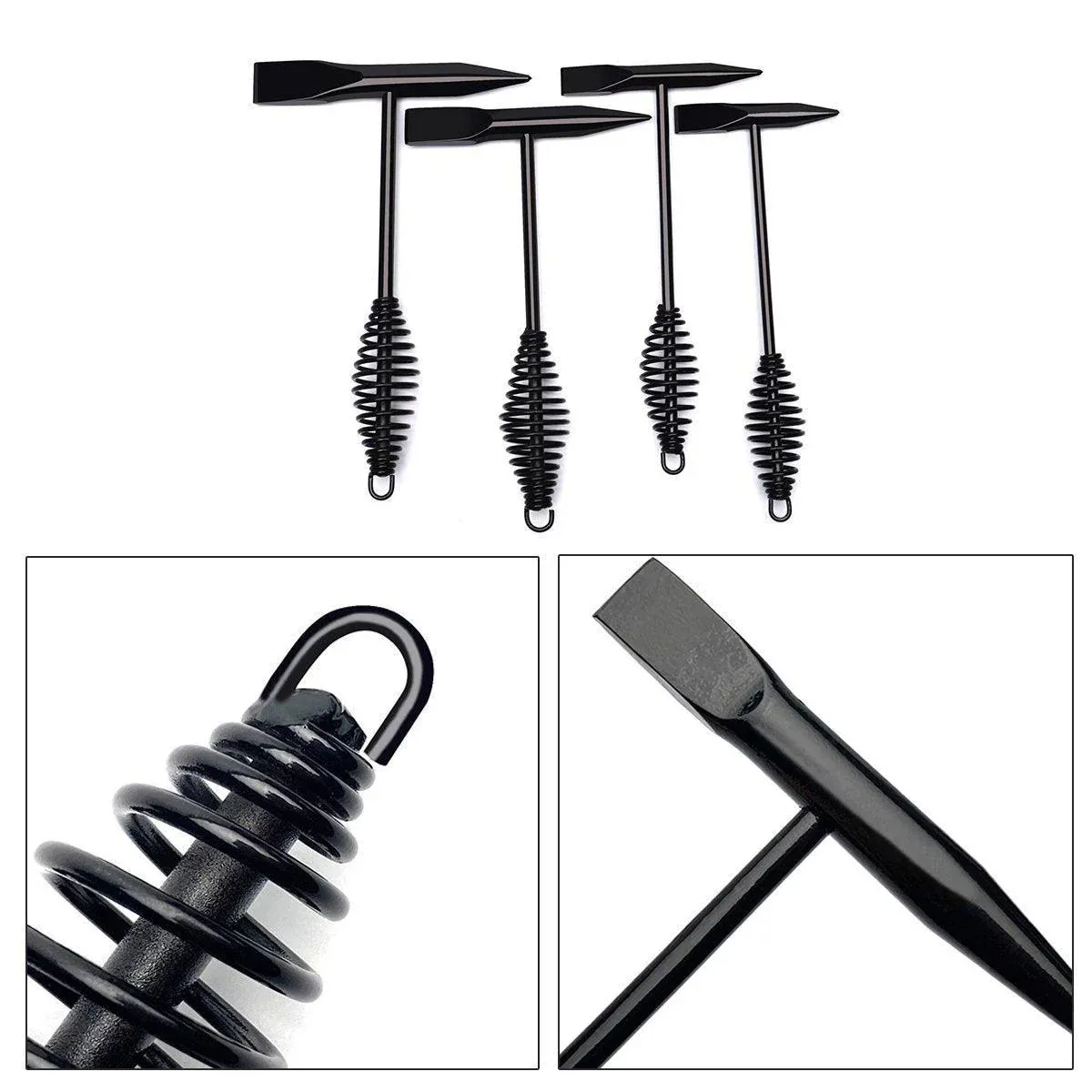 Welding Chipping Hammer Spring Handle Hold Heart Cleaning Harden DIY Metal Black - 670g โ image 6