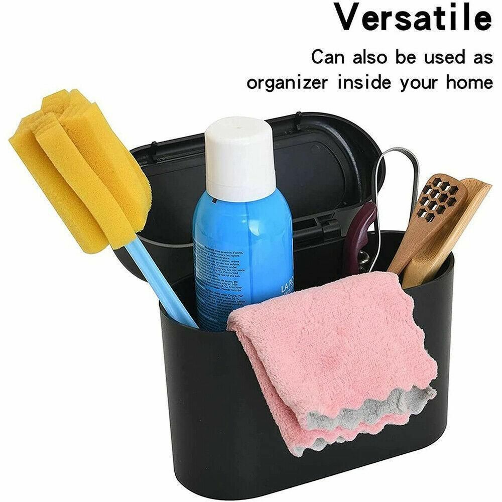 Mini Car Trash Bin with Lid Multifunction Rubbish Can for Vehicle Office Desktop Use — image 5