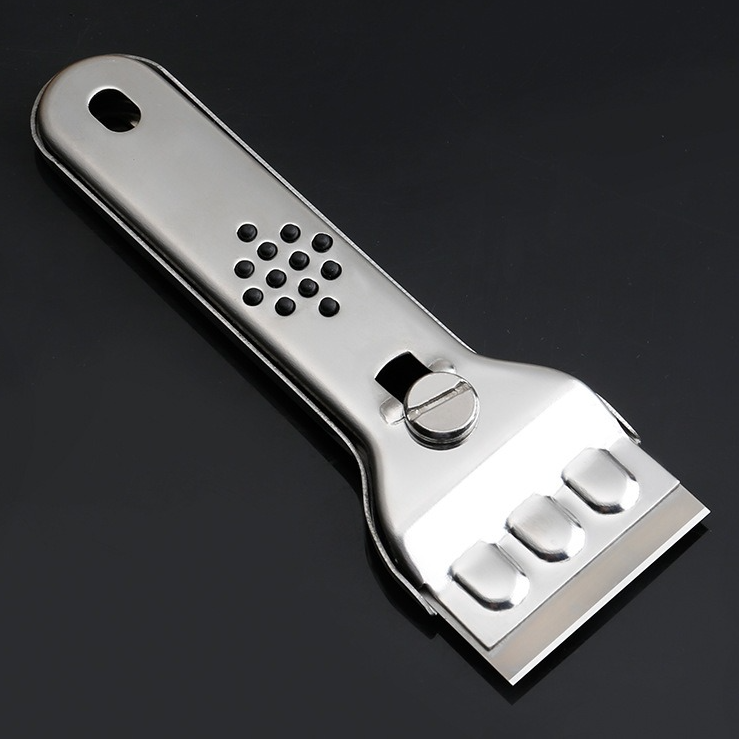 Stainless Steel Multi-Functional Cleaning Scraper, Glue & Stain Remover for Glass Tile, with 5 Replacement Blades — image 5