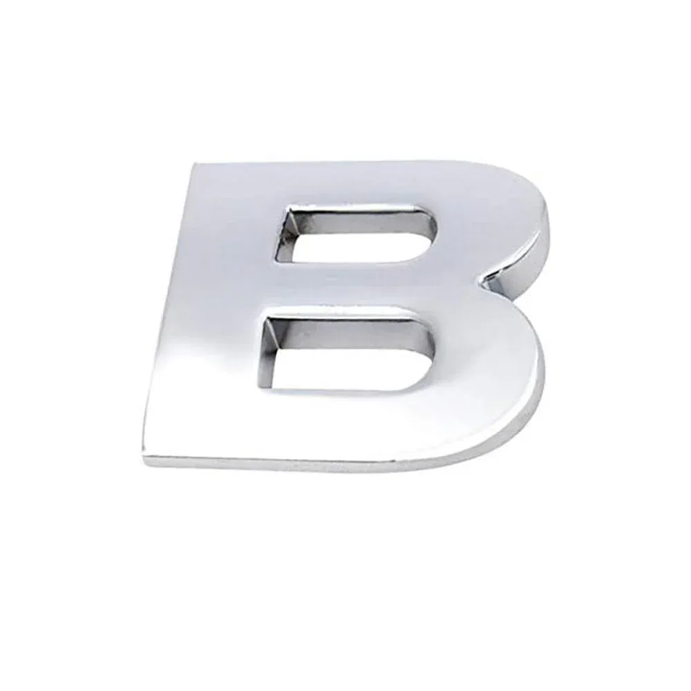 A-Z Alphabet Letters Car Sticker Self Adhesive Auto Badge Emblem 3D Chrome Good - B