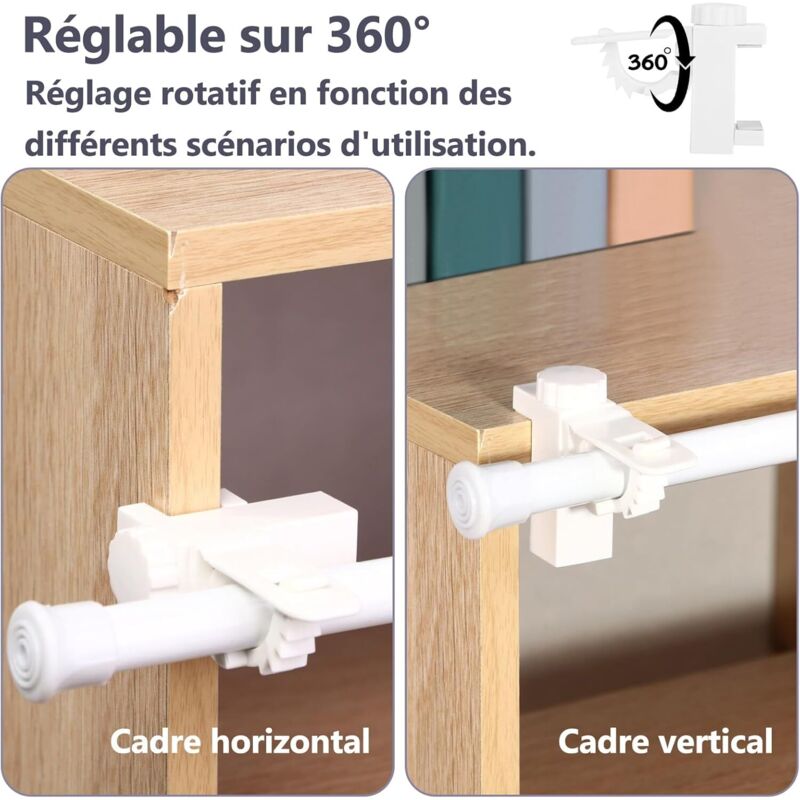 4 pcs Curtain Holder Clip Bracket, Adjustable Crossbar Curtain ROd Towel Storage Hook — image 4