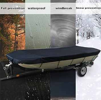 Square Boat Cover, 21-24FT (750cm x 360cm), Trailerable, Marine Grade 210D grey — image 3