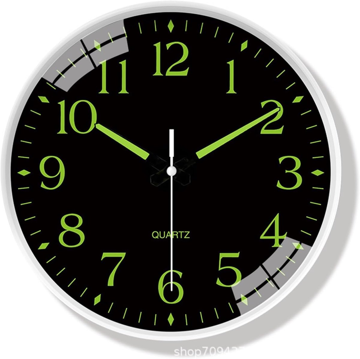 Luminous digital quartz wall clock - 20 cm - Modern minimalist silent clock for living room and bedroom - Stylish wall clock for home use
