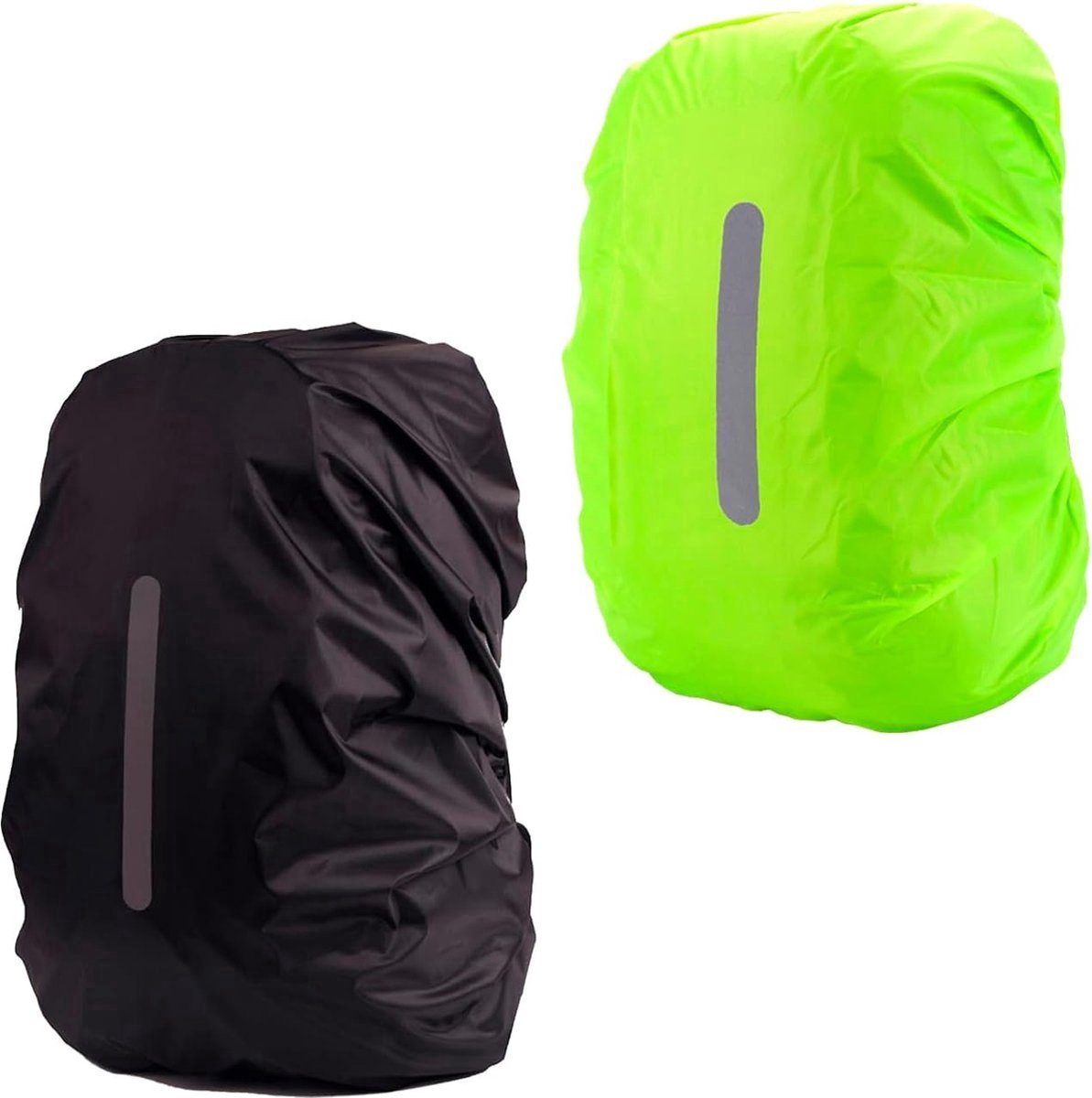 2-Piece Waterproof Backpack Cover - Reflective Rain Cover Backpack - 30 to 40 Liters - Waterproof Backpack Rain Cover - Reflective Backpack Covers in Polyester