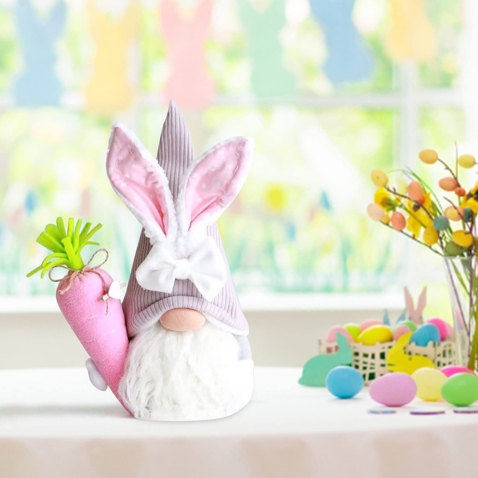 Plush Easter Bunny Handmade Swedish Elf Stuffed Doll Rabbit Gifts Cute Easter Faceless Dwarf Bunny Household Ornaments, Home Decor — image 2
