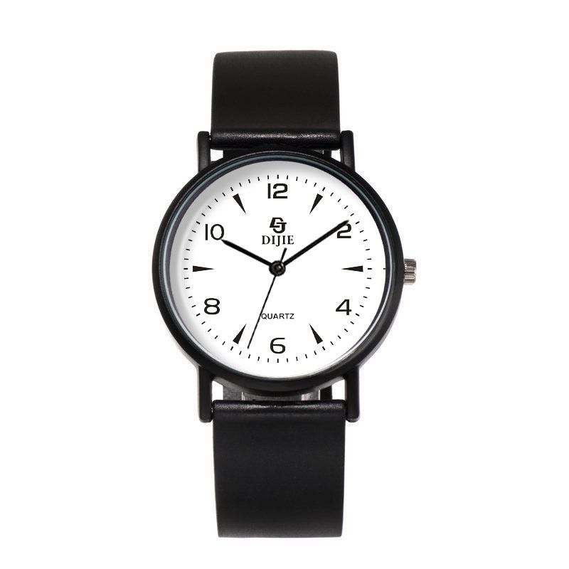 Di Jie Korean Style Quartz Watch 40mm Round Dial Luminous PVC Triangle small size Black โ image 6