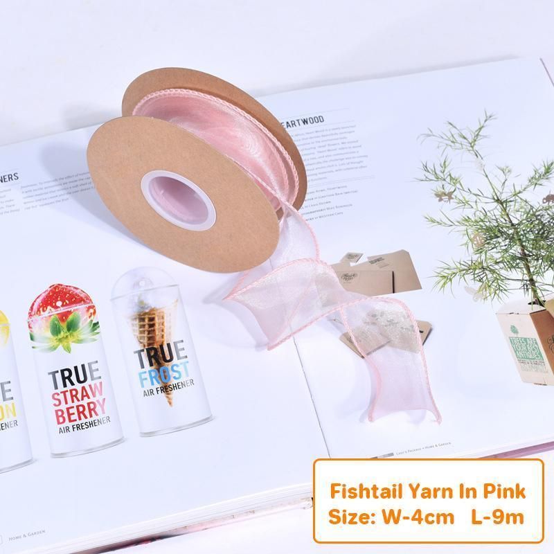 10PCS Bouquet Decor Wrapping Yarn Band Packaging Wave Organza Ribbon 9/10/45m - Jute webbing โ image 5