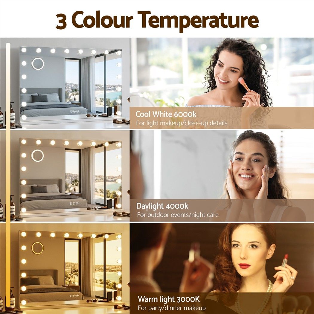 Embellir 90x60cm Makeup Mirror Large Hollywood Vanity Mirror with 18 Dimmable LED Bulbs โ image 4