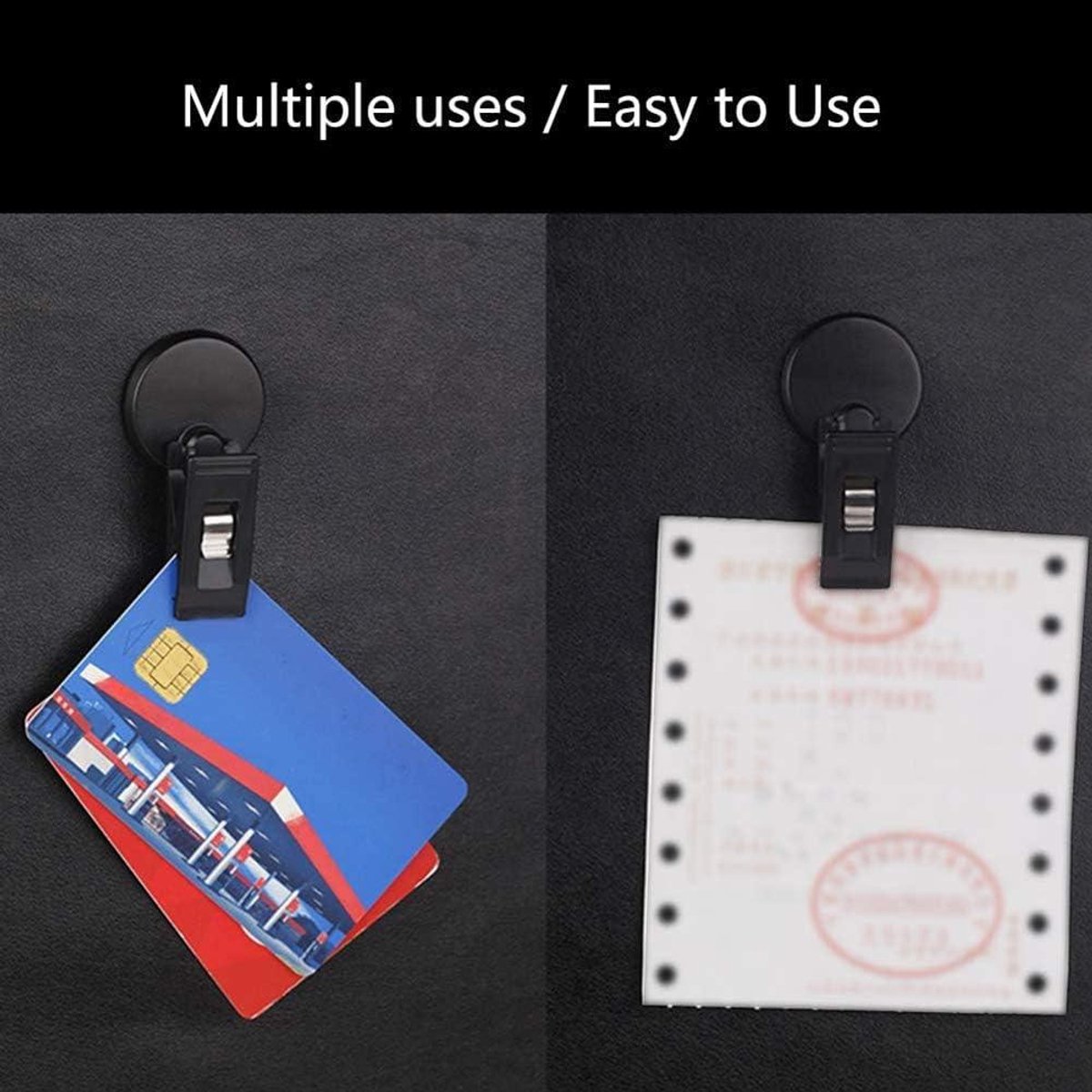 Set of 2 car windshield parking ticket holders - clip-on memo holder for cars, vans and caravans - self-adhesive ticket clips — image 3