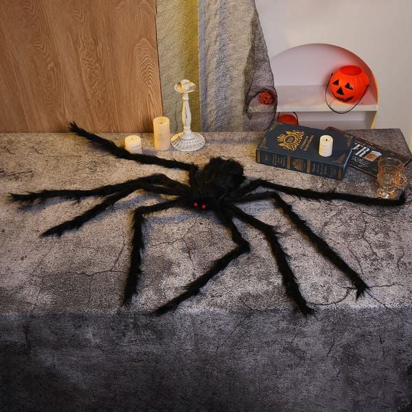 150cm Giant Hairy Scary Spider, Large Halloween Party Decoration Prop for Carnival Holiday — image 5