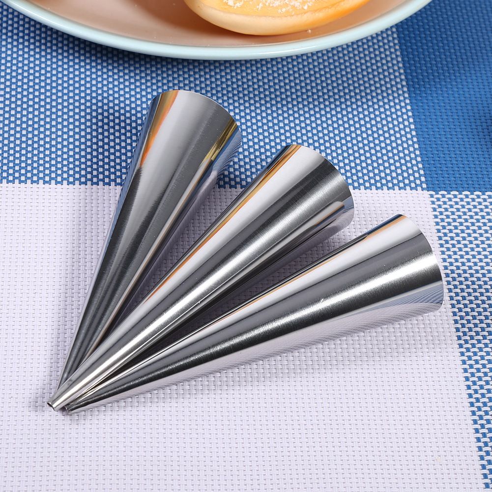 3pcs Pack Stainless Steel NOn Stick Dessert Cannoli Croissant Tubes Baking Tool Mold (L) โ image 5