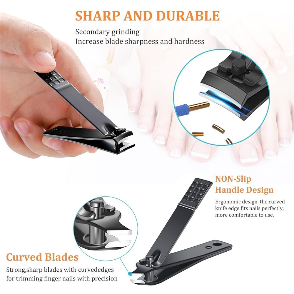 Nail Clippers Sets High Precisio Stainless Steel Nail Cutter Pedicure Kit Nail File Sharp Nail Scissors and Clipper Manicure Pedicure Kit Fingernails — image 5