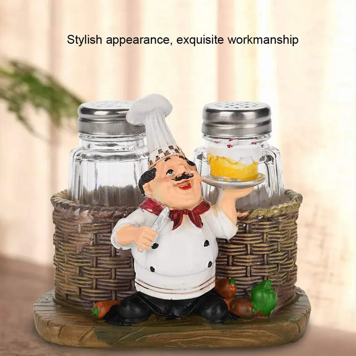 Chef Pepper Bottle Resin Handicraft Ornament Kitchen Decor Miniature Figurine โ image 6
