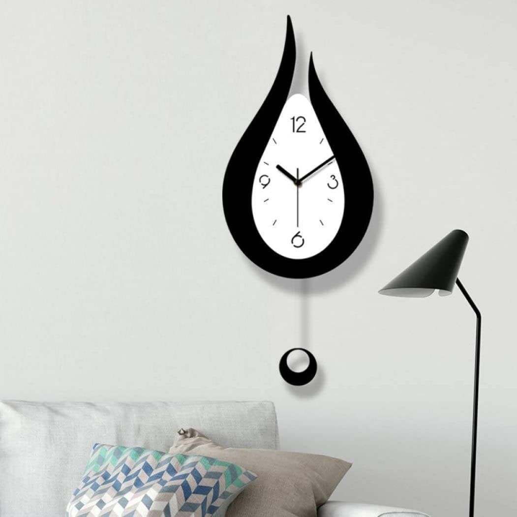 Wall Clock Battery Operated Silent Non-Ticking Wall Clocks,Water Droplet Design Acrylic Swing Wall Clock for Indoor Kitchen — image 5