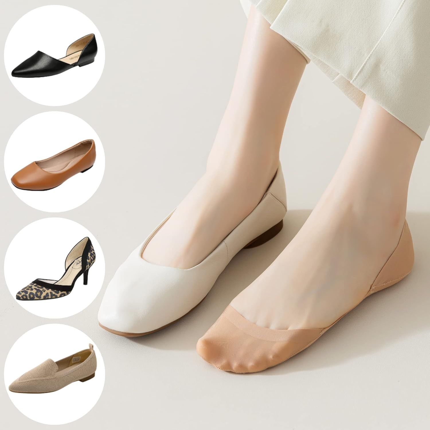No Show Socks or lats Heels Pumps Loers Low Cut Non-Slip Invisible Liner Socks or Women by โ image 6