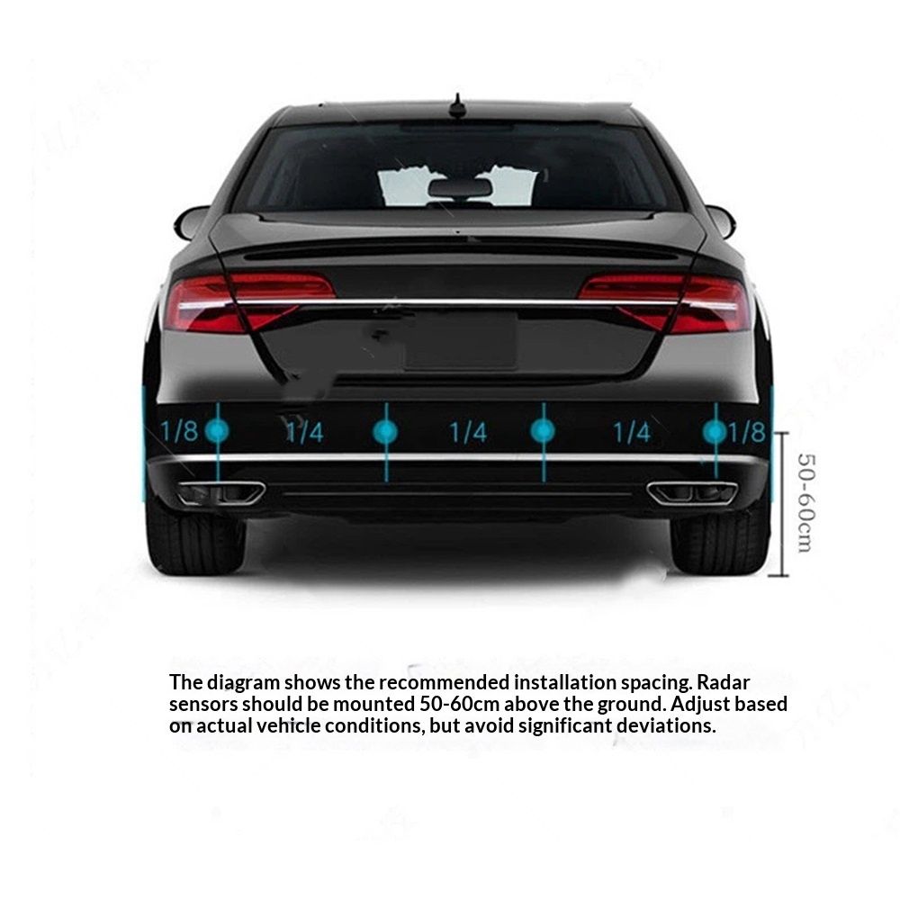 Car Reverse Parking Radar System with 8 Parking Sensors Distance Detection + LED Distance Display + Sound Warning (Black Color) — image 5