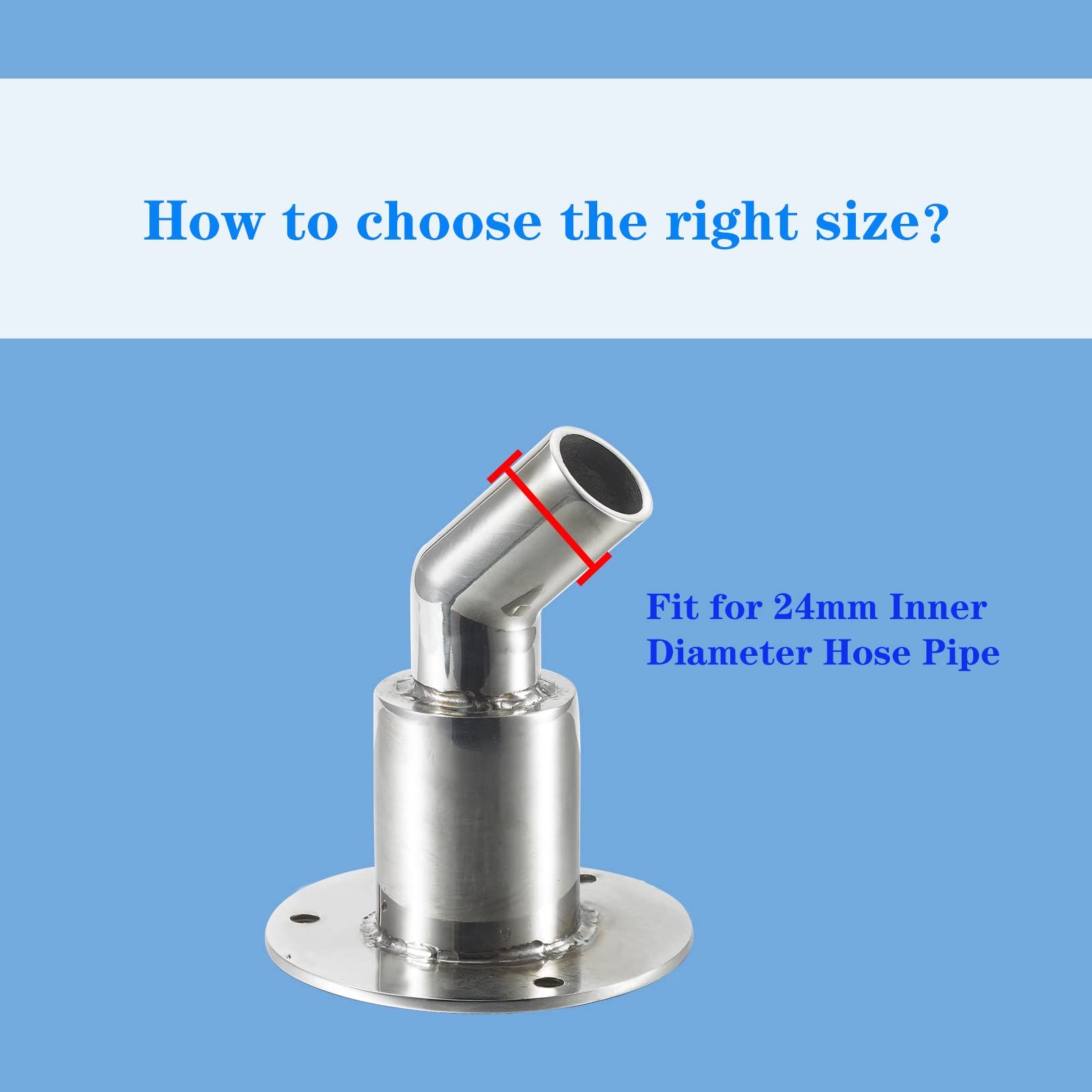 Hull Exhaust Fitting, Fit for Inner Diameter Hose Pipe, Stainless Steel, with Bolts and Nuts โ image 5