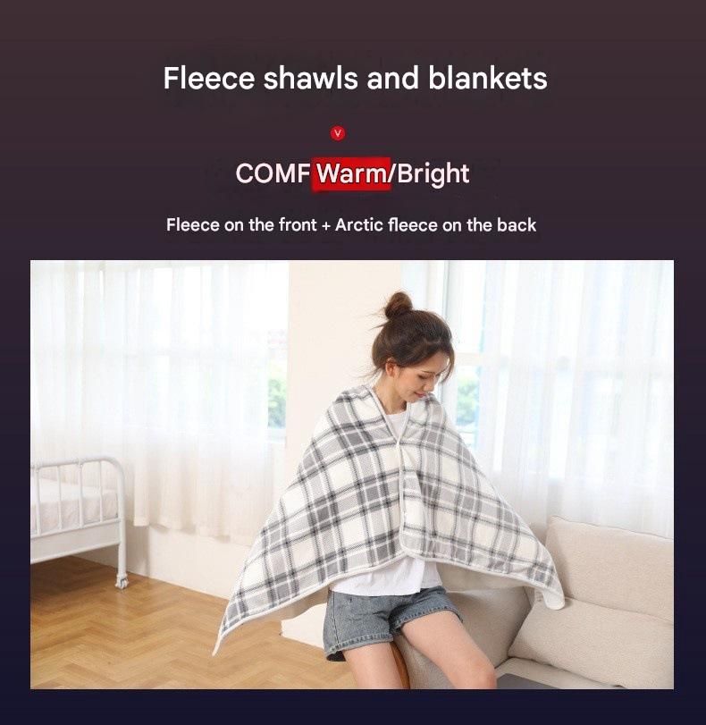 Black and White 100*140cm Japanese-Style shawl blanket Ultra-Soft Blanket - Thick Polyester Throw for Sofa, Bed, Office, Cozy Nap Blanket for Winter & All — image 2