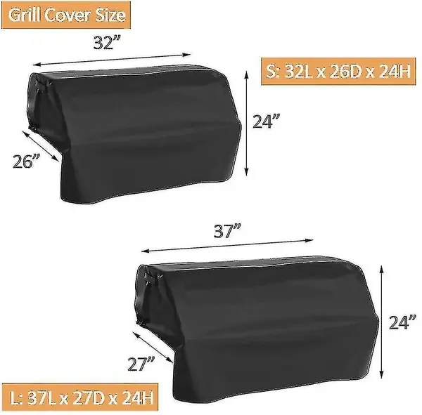 420D Oxford Built-In Grill Cover, Water and Tear Resistant Protection for Outdoor Gas Grill Heads, Fits 81-94 cm Grills, Black — image 2