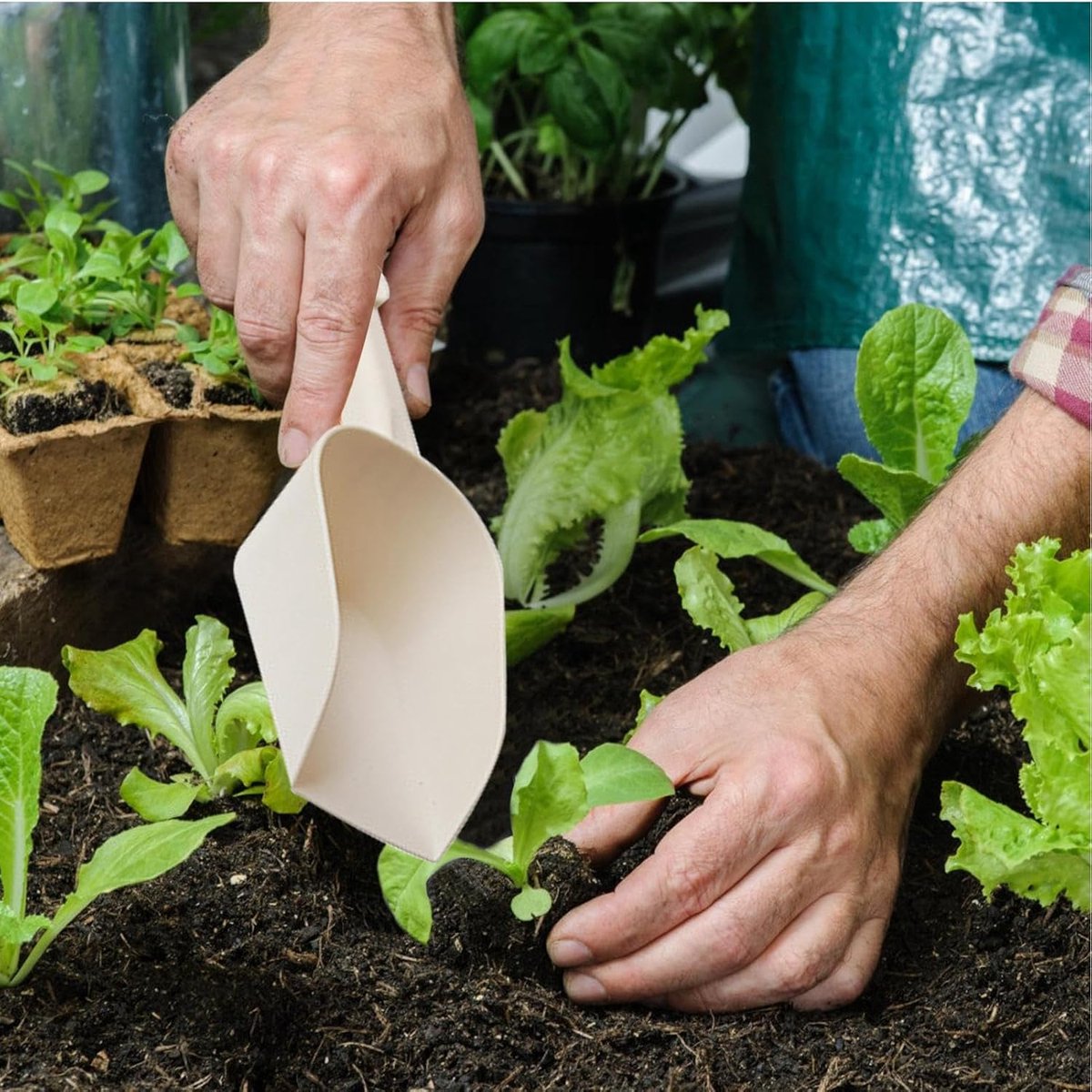 Garden trowel - planting trowel - plastic - Multi-purpose trowel - Ergonomic Stainless Steel Garden Trowel - Small Planting Trowel - Deep Bottom - Small Garden — image 3