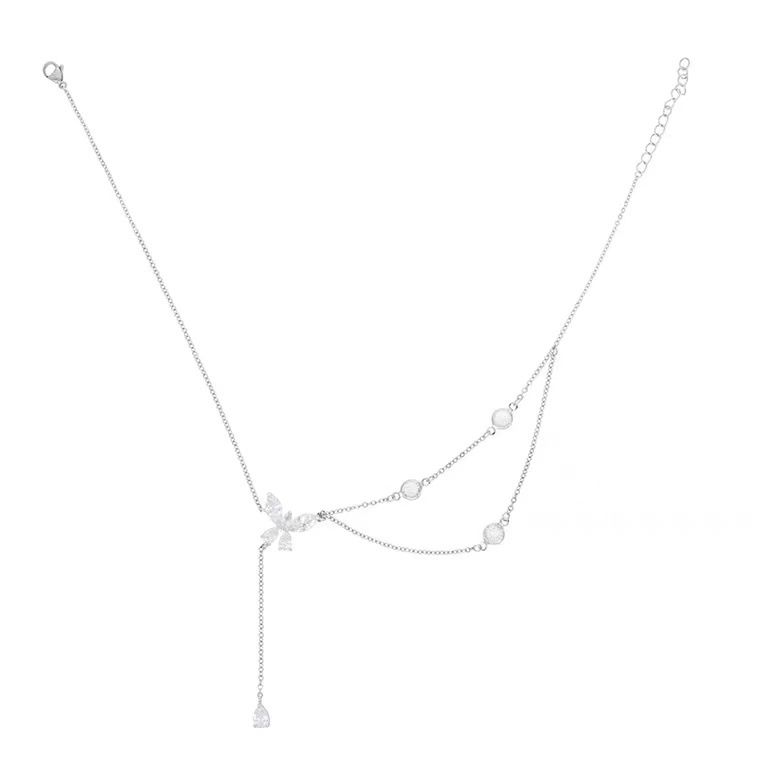 Necklace Women Alloy Bow Water Wave Chain Geometric necklace — image 5