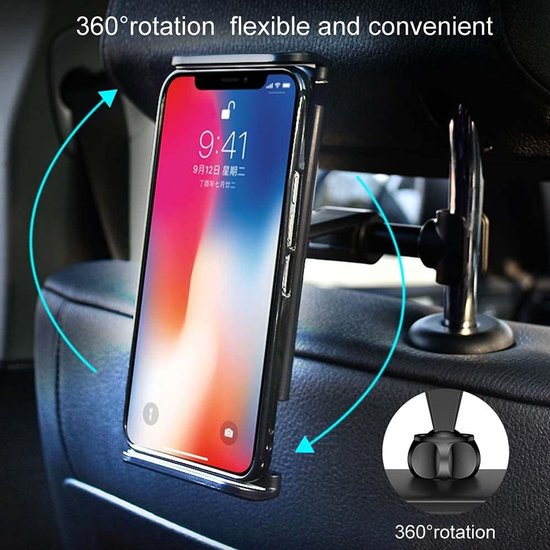 Smartphone holder - Multifunctional car phone holder with clip - Adjustable phone holder - Telescopic phone holder - Car phone holder for headrest, Car tablet — image 4