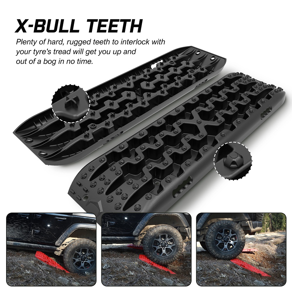 X-BULL Recovery tracks / Sand tracks / Mud tracks / Off Road 4WD 4x4 Car 2 Pairs Gen 3.0 - Black โ image 6